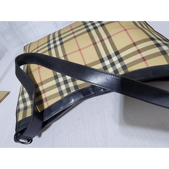Authentic Burberry Beige/Black Nova Check Coated Canvas Shoulder Bag - Picture 10 of 12